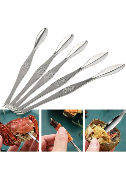 Deniz Ürünleri Aracı Yengeç Krakerleri Kaşıklar Paslanmaz Çelik Yengeç Peel Karides Aracı Istakoz Kelepçe Plakalar Klips Klibi - 5 Pcs (Yurt Dışından) indirimleri