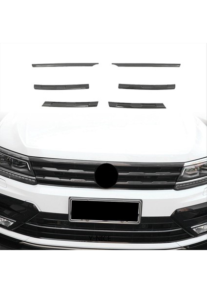 Tiguan Için 6pcs Lhd 2017-2021 Karbon Fiber Ön Tampon Örgü Merkezi Grille Izgara Kalıp Şeritleri Kapak Döşeme (Yurt Dışından) fiyatları