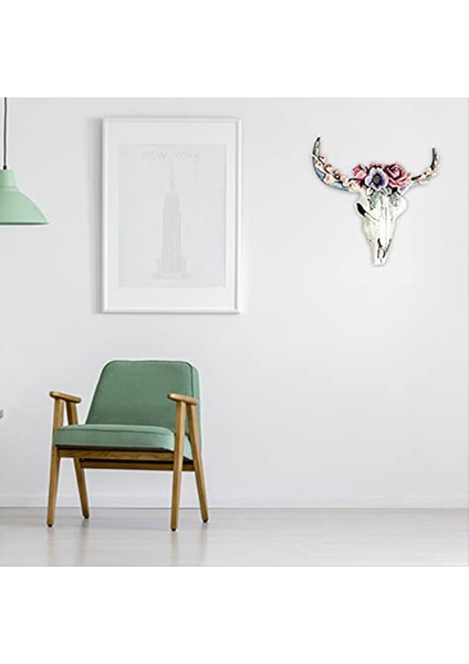 Reçine Longhorn Inek Kafatası Baş Duvar Asma Dekor Çiçek Inek Kafatası Duvar Dekor Kreş Dekoru Reçine Süsleme ile Süsleme L (Yurt Dışından) indirimleri