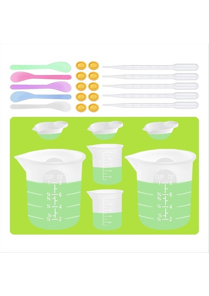Reçine Malzemeleri Için Silikon Ölçüm Kapları, 250ML100ML Yapışmaz Karıştırma Bardakları Için Reçine Kiti, Reçine Kalıpları Için Silikon Bardaklar (Yurt Dışından)