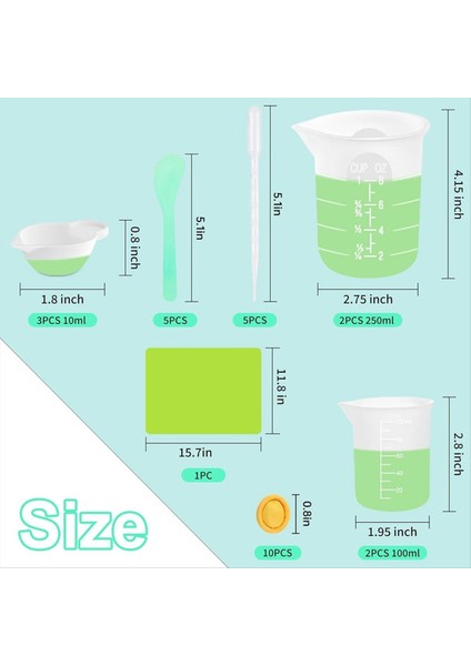 Reçine Malzemeleri Için Silikon Ölçüm Kapları, 250ML100ML Yapışmaz Karıştırma Bardakları Için Reçine Kiti, Reçine Kalıpları Için Silikon Bardaklar (Yurt Dışından) modelleri