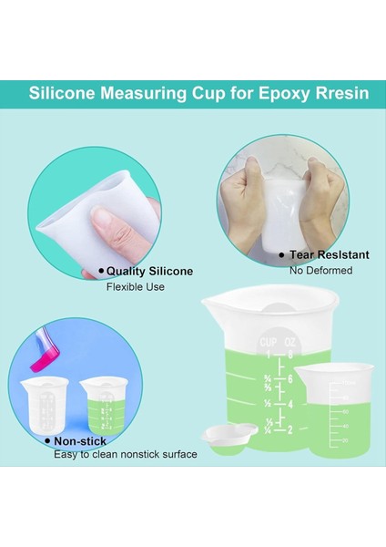 Reçine Malzemeleri Için Silikon Ölçüm Kapları, 250ML100ML Yapışmaz Karıştırma Bardakları Için Reçine Kiti, Reçine Kalıpları Için Silikon Bardaklar (Yurt Dışından) fırsatları
