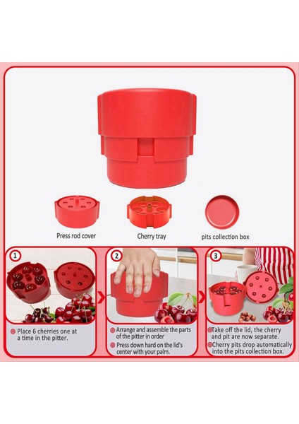 Kiraz Piter 6 Içinde 1 Çok Alicek Kiraz Tohumu Çıkartma Zahmetsiz Push-Down Kiraz Piter Çıkarma Aracı Bulaşık Makinesi Güvenli (Yurt Dışından) indirimleri