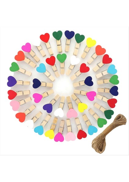 80 Adet Ahşap Kalp Clothespins Mini Kalp Fotoğraf Klipleri El Sanatları Için Renkli Küçük Giysiler Pimleri Resim Asma Ekran (Yurt Dışından)