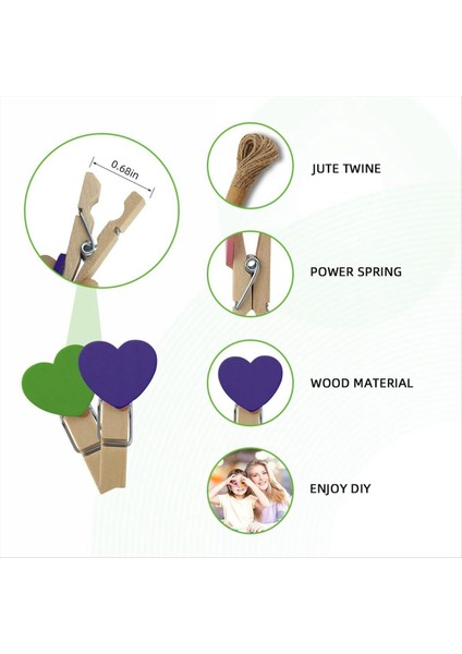 80 Adet Ahşap Kalp Clothespins Mini Kalp Fotoğraf Klipleri El Sanatları Için Renkli Küçük Giysiler Pimleri Resim Asma Ekran (Yurt Dışından) modelleri