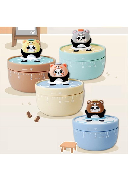 60 Dakika. Mekanik Mutfak Zamanlayıcı Panda Banyo Manuel Zamanlayıcı Pişirme Pişirme Zamanlayıcı Çocuklar Sarı (Yurt Dışından) fırsatları