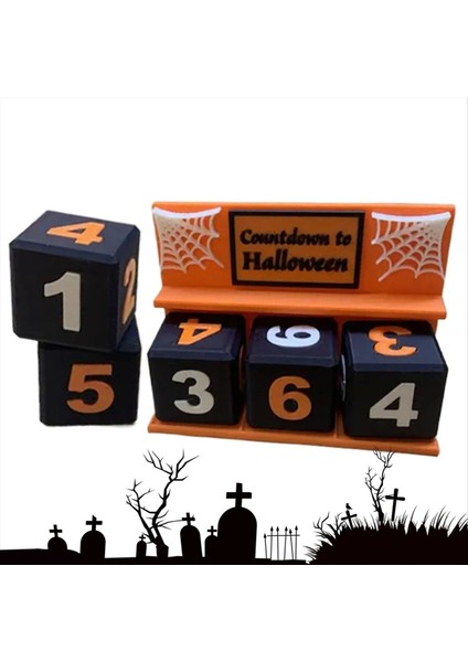Kapalı Ev Partisi Dekorasyon Tatil Masası Süsleme Dekoratif Cadılar Bayramı Geri Sayım Blok Için Cadılar Bayramı Geri Sayım (Yurt Dışından)
