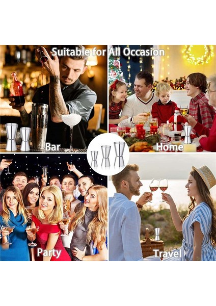 1 Set Kokteyl Ölçüm Kupaları Paslanmaz Çelik Çubuk Tedbir 3/4/5cl Iç Ölçeklendirme ile Küçük Jigger Çift Ölçüm Bardağı (Yurt Dışından) fırsatları