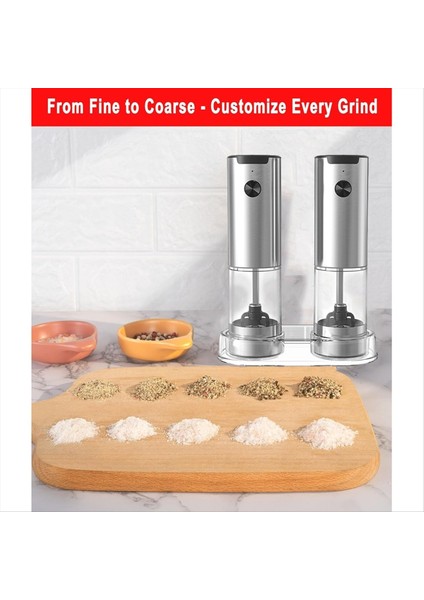 Temel Otomatik Biber ve Deniz Tuz Fabrikası ile Elektrik Tuz ve Karabiber Öğütücü Seti Ayarlanabilir Kaba (Yurt Dışından) indirimleri