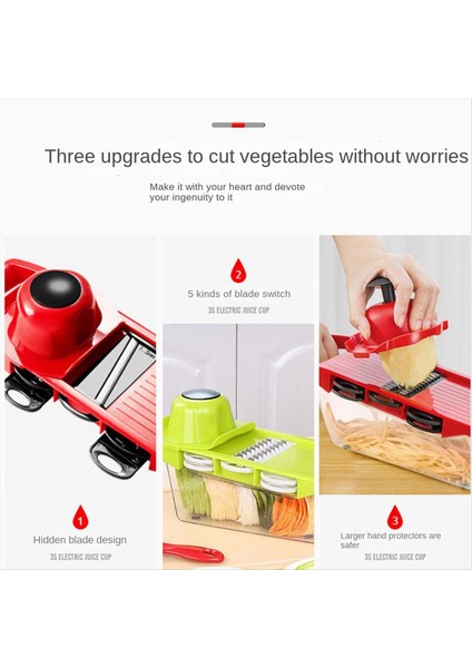 Çok Fonksiyonlu Bitkisel Kesici Mandolin Dilimleyici 6 Bıçaklar Grater Patates Soyucu Mutfak Alet (Yurt Dışından) fırsatları