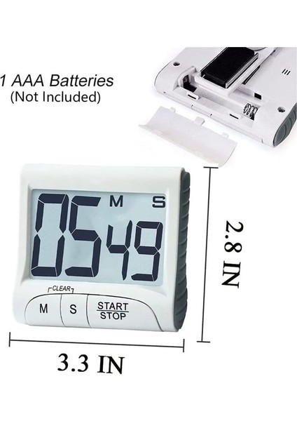 Dijital Mutfak Zamanlayıcısı ve Kronç, Kalın Rakamlar, Basit Çalışma, Yüksek Alarm, Yemek ve Sınıf Için Manyetik Kickstand (Yurt Dışından) modelleri