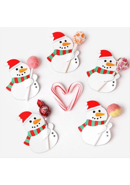 25PCS Noel Lolipop Kağıt Kartları Noel Baba Festivali Çocuk Doğum Günü Partisi Şeker Hediyeleri Paket Sarma Dekorasyonu B (Yurt Dışından) modelleri