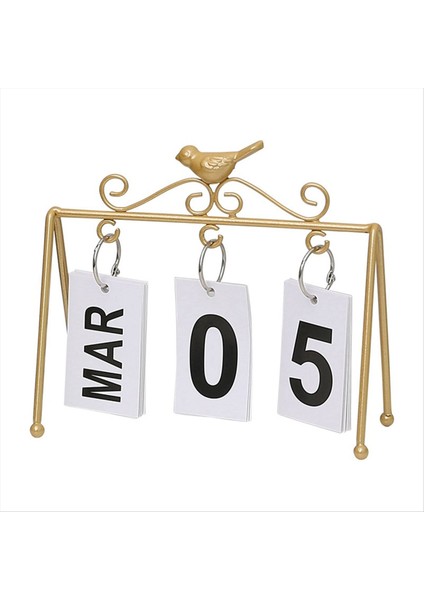 Kuş Takvim Dekor Ofis Takvimi Daimi Takvim Günlük Masaüstü Takvim Masası Takvim Takvimi Takvim Altın (Yurt Dışından)