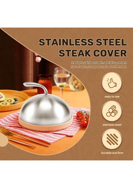1pcs 20CM Paslanmaz Çelik Biftek Kapağı Teppanaki Dome Diva Kapağı Ev Yuvarlak Yağ Durum Yemek Kapağı Mutfak Pişirme (Yurt Dışından) indirimleri