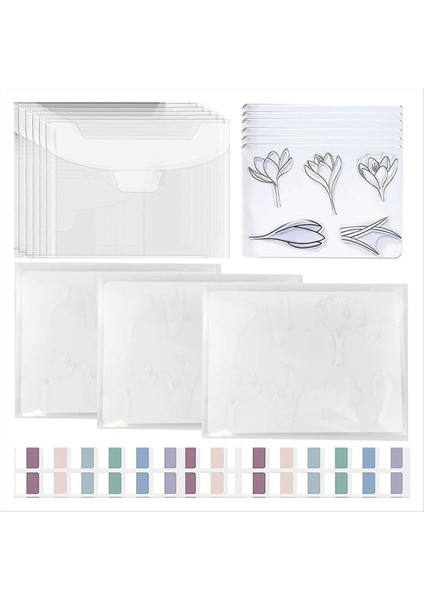 20 Temizle Damgalı Depolama Panelleri Yeniden Yerleştirilebilir Kalıp Kesme Torbaları Kalıp Kesme ve Dekorasyon Için Açık Damga Depolama Seti (Yurt Dışından)