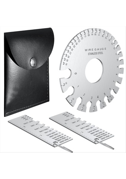 Profesyonel Tel Gösterge Ölçüm Aracı, Metal Ölçer Kalınlık Aracı, Kalınlık Göstergesi ve Çift Taraflı Yuvarlak Plaka Göstergesi A (Yurt Dışından)