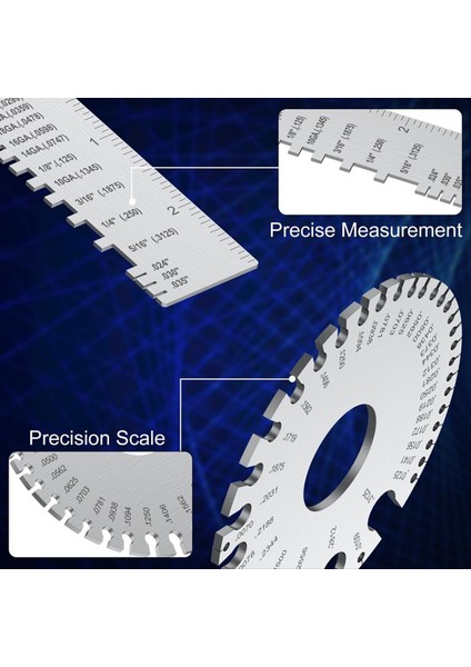 Profesyonel Tel Gösterge Ölçüm Aracı, Metal Ölçer Kalınlık Aracı, Kalınlık Göstergesi ve Çift Taraflı Yuvarlak Plaka Göstergesi A (Yurt Dışından) modelleri