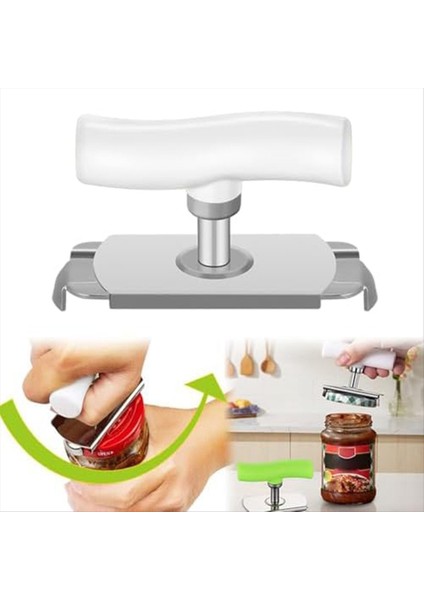 Zahmetsiz Kavanoz, Yaşlılar Için Şişe Açıcılar Kolay Açık Kapak Açıcı Ayarlanabilir Kavrama Paslanmaz Çelik Beyaz (Yurt Dışından) indirimleri