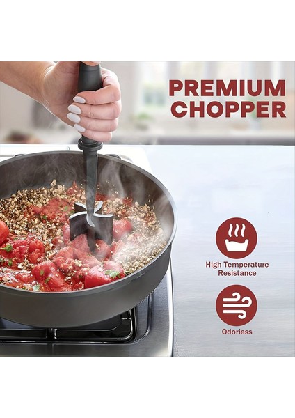 Mutfak Et Öğütücü Masher Isıya Dayanıklı Yapışmaz Hamburger Helikopter Patates Taşıcı Aracı Mutfak Gadgets Siyah (Yurt Dışından) indirimleri