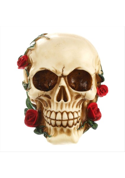 Gül Reçine Heykeli ile Insan Kafatası Küçük Boy Kafa Heykelleri Kafatası Koleksiyon Figürinleri (Yurt Dışından)