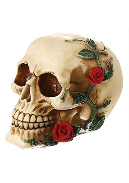 Gül Reçine Heykeli ile Insan Kafatası Küçük Boy Kafa Heykelleri Kafatası Koleksiyon Figürinleri (Yurt Dışından) fiyatları