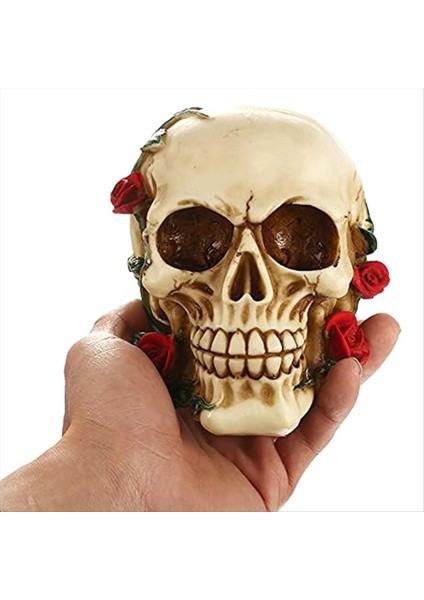 Gül Reçine Heykeli ile Insan Kafatası Küçük Boy Kafa Heykelleri Kafatası Koleksiyon Figürinleri (Yurt Dışından) modelleri