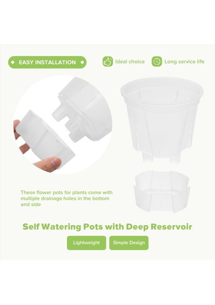 6 Inç Şeffaf Plastik Bahçe Kapları Kendi Kendine Sulama Ekicileri 5 Paket Plastik Kreş Bitki Kapları Derin Rezerv (Yurt Dışından) indirimleri