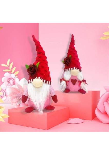 2pcs Sevgililer Günü Gnome Peluş Süslemeleri Mr ve Mrs Scandınavıan Sevgililer Günü Masa Süsleme (Yurt Dışından) fırsatları