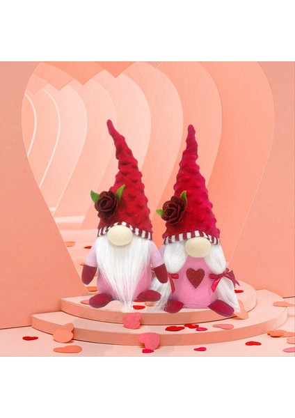 2pcs Sevgililer Günü Gnome Peluş Süslemeleri Mr ve Mrs Scandınavıan Sevgililer Günü Masa Süsleme (Yurt Dışından) indirimleri