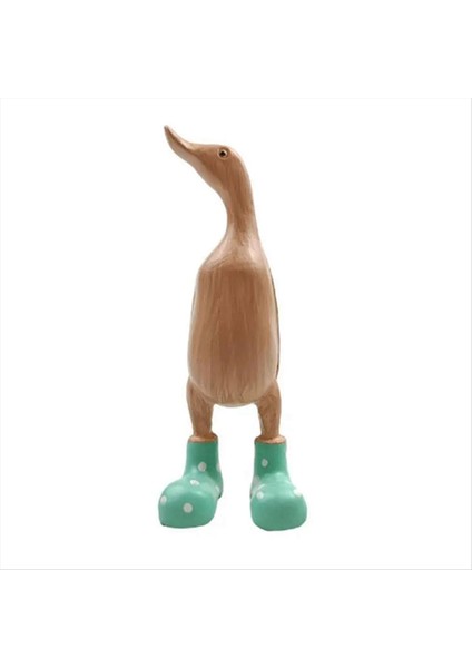 Reçine Ördek Heykeli Bahçe Heykeli Sevimli Karikatür Ördekleri Benekli Wellies Boot Good Good Luck Figurine Green-M (Yurt Dışından)