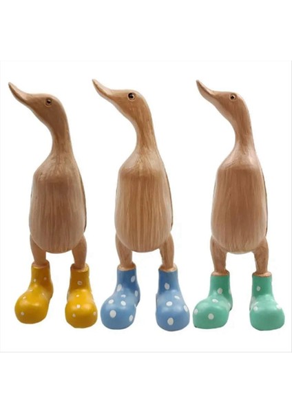Reçine Ördek Heykeli Bahçe Heykeli Sevimli Karikatür Ördekleri Benekli Wellies Boot Good Good Luck Figurine Green-M (Yurt Dışından) fiyatları