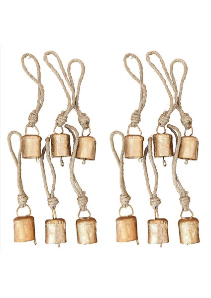 12 Pcs Vintage Asma Çan Metal El Yapımı Inek Çanları Noel Için Ip ile Dekorasyon Veya Herhangi Bir Kutlama (Yurt Dışından)