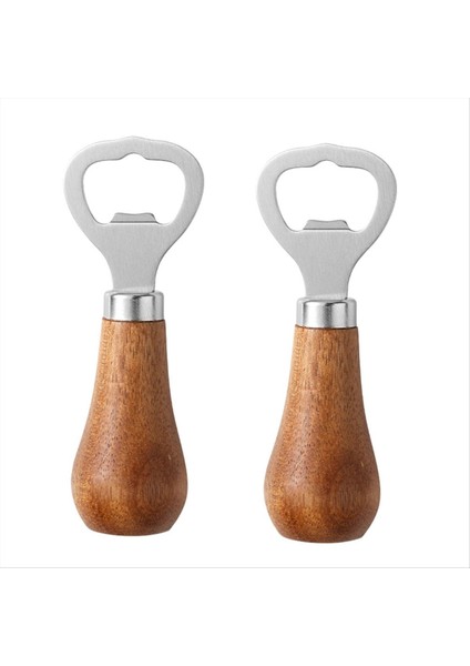 Ahşap Saplı Paslanmaz Çelik Bira Şişesi Açıcı, Mutfak Aletleri, Yıldönümü Düğün Hediyesi Gümüş (Yurt Dışından)