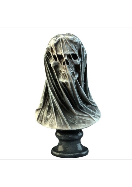 Peçe Ölüm Kafatası Ev Mobilyası Iç Sanat Masaüstü Dekorasyon Cadılar Bayramı Reçine El Sanatları (Yurt Dışından)