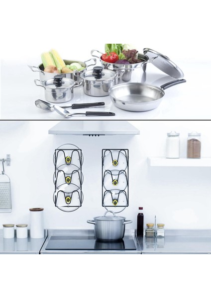 Mutfak Dolabı Için 2 Paket Tencere Kapağı Tutucular-Duvara Monte Veya Kapıya Monte Kapaklı Organizatör Rafı (Yurt Dışından) fiyatları