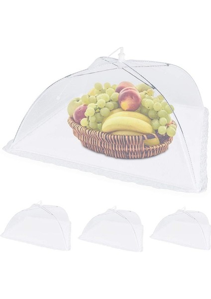 4 Paket Örgü Gıda Kapağı -14 Inç /16 Inç /17 Inç Pop -Up Gıda Kapağı Çadırı Yeniden Kullanılabilir ve Katlanabilir Gıda Ağları (Yurt Dışından)