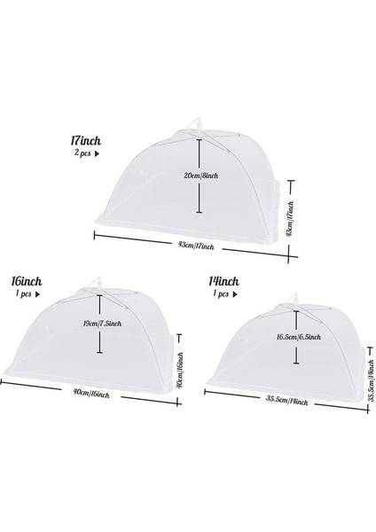 4 Paket Örgü Gıda Kapağı -14 Inç /16 Inç /17 Inç Pop -Up Gıda Kapağı Çadırı Yeniden Kullanılabilir ve Katlanabilir Gıda Ağları (Yurt Dışından) modelleri