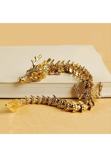 Hareketli Eklemlerle Altın Ejderha Çin Zodyak Ejderhası Koleksiyon Figürinleri Masa Dekor Süsü 3D Ejderha Heykeli (Yurt Dışından) fiyatları