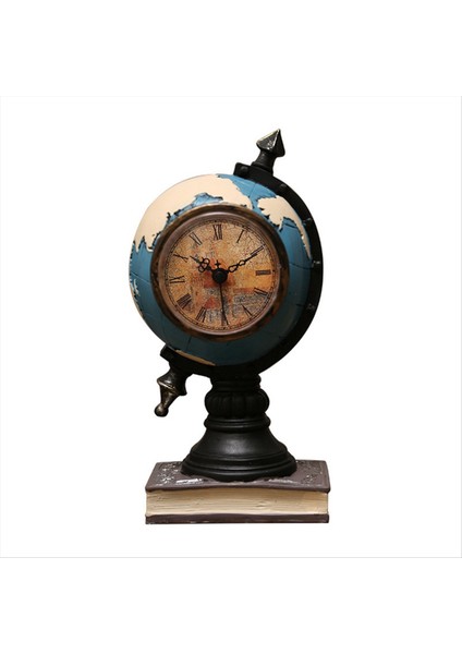 Masa Saati Çok Fonksiyonlu Tasarruflar Kavanoz Retro Reçine Globe Şekli Ofis Başucu Saati Dekor Mavi Için Kişilik Saati (Yurt Dışından)