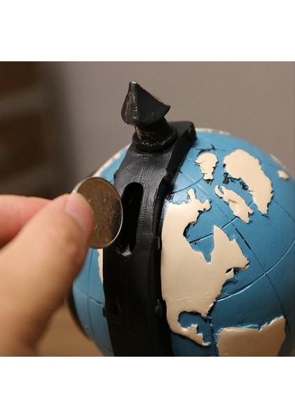 Masa Saati Çok Fonksiyonlu Tasarruflar Kavanoz Retro Reçine Globe Şekli Ofis Başucu Saati Dekor Mavi Için Kişilik Saati (Yurt Dışından) modelleri