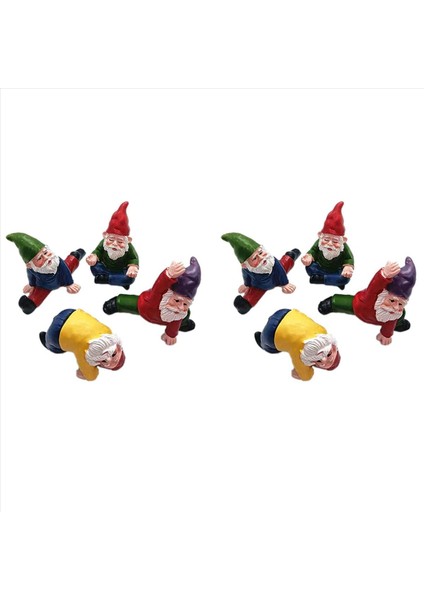 8 Adet Komik Bahçe Cüceleri Yoga Cüce Bahçe Süsleri Peri Bahçe Cücesi Aksesuarları Minyatür Süslemeler (Yurt Dışından) fırsatları