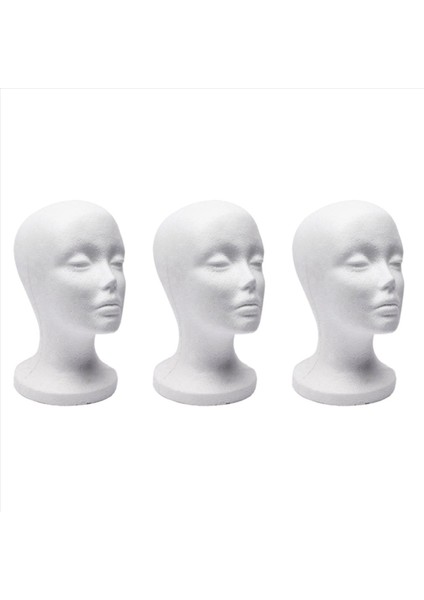 3x Köpük Manken Kafalı Model Güneş Gözlüğü Gözlük Standı Şapka Şapkası Ekran Tutucu Kulaklık Manken Kafası Ekran Standı Rafı (Yurt Dışından)