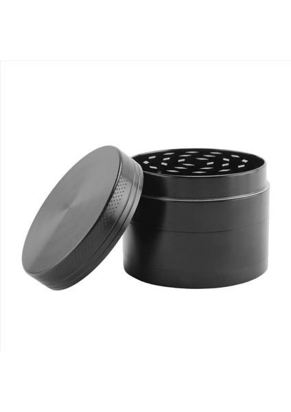 Spice Grinder 4 Katmanlar Öğütücü 2 Inç, Spice Öğütücü, Gıda Değirmeni Çinko Alaşımı Düz Öğütme, Siyah (Yurt Dışından)