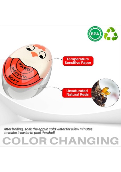 Kaynar Yumurta Için Yumurta Zamanlayıcı Yumuşak Sert Haşlanmış Yumurta Zamanlayıcı Pro Renk Yapıldığında ve Güvenli (Kırmızı-3 Paketler) (Yurt Dışından) fırsatları
