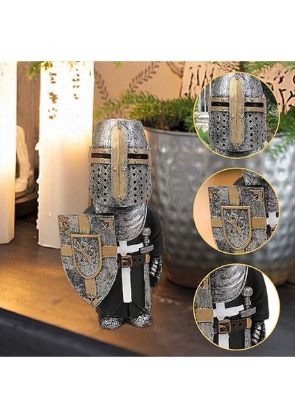 Zarif Şövalye Cüce Muhafız Bahçe Dekorasyonları Şövalye Gücleri Muhafızları Bahçe Heykeli Bahçe Sanat Figürinler Süsleri C (Yurt Dışından) fırsatları