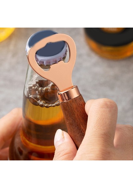 Ahşap Saplı Paslanmaz Çelik Bira Şişesi Açıcı, Mutfak Aletleri, Yıldönümü Düğün Hediyesi Gül Altın (Yurt Dışından) indirimleri
