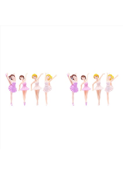 8pcs Minyatür Bale Kız Figürü Masaüstü Koleksiyonu Kek Dekorasyonu Balerin Kek Topper Bitki Potu Dekorasyonu (Yurt Dışından)