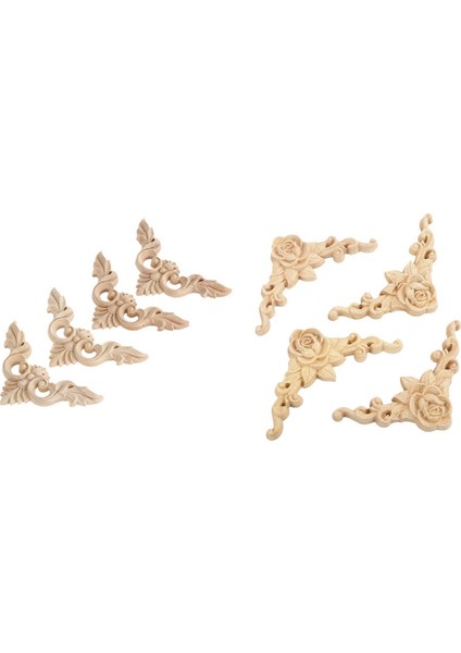 8 Adet 8X8CM Ahşap Oyma Köşe Onlay Aplike Kapı Dolabı Gül Boyasız Avrupa Tarzı ve Mobilya Ev Dekorasyonları Boyasız Aplike (Yurt Dışından) fiyatları