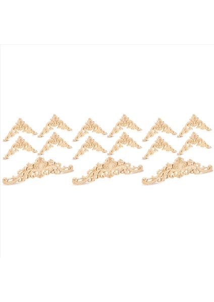 3x Ahşap Aplikeler Onaylar Dekoratif Ahşap Aplikler Dıy Ahşap Aplikeler Ayna Yatağı Kapısı Dolabı Dolap Mobilyaları (Yurt Dışından)