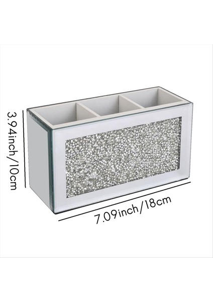 Makyaj Fırçası Tutucu Organizatör Bling Ezilmiş Elmas Cam Aynalı Mücevher Kutuları Kadın Mücevher Organizatör Saklama Kutuları (Yurt Dışından) modelleri